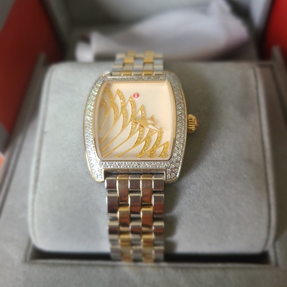 NEW Michele Urban Mini Matinee Two Tone Gold Silver Watch MW02A01C5107 - Picture 2 of 8